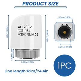 230 V Actuator for Underfloor Heating Water Under Floor Heating Actuator Normally Closed Compatible with Manifolds with M30x1.5mm Thread for Beulco Cronatherm Kamo Purmo Watts Rehau