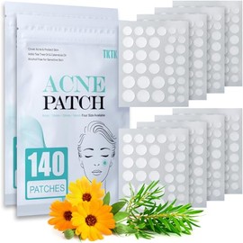 Parche para acné, 4 tamaños, 280 parches absorbentes del acné, parches invisibles hidrocoloides para acné para la cara, parches de acné, puntos de acné, árbol de té, aceite de caléndula, paquete de 2