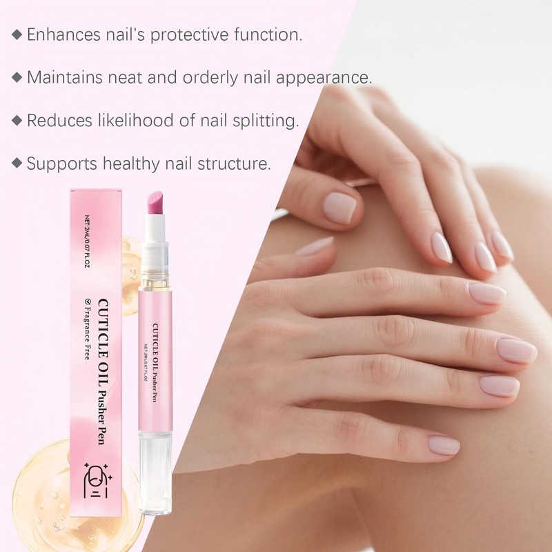 Ceramic Cuticle Pusher & Nail Oil Pen, 2-in-1 Nail Care