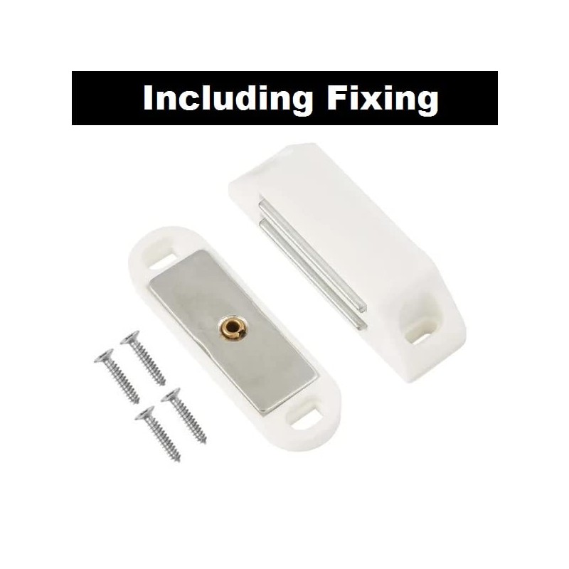 TERF® Heavy Duty White Magnetic Door Catch Closer 60mm With
