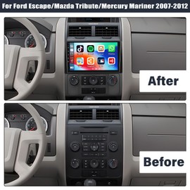 [4+64G] Android 13 Car Stereo for Ford Escape/Ford Kuga/Mazda Tribute 2007-2012 with Wireless Carplay,9 Inch 1280x720P Car Radio with Mirror Link Bluetooth FM/RDS WiFi GPS EQ SWC+Backup Camera