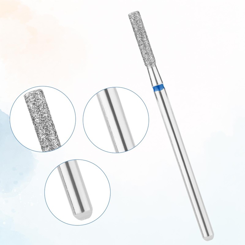 8pcs Cuticle Drill, 2.1 mm Cylinder Cuticle Cleaning Drill Professional