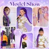 Purple Braiding Hair Ponytail Extensions 24 Inch Costume Cosplay Halloween