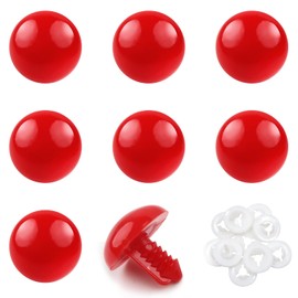 TOAOB 8pcs 24mm Safety Eyes for Amigurumis with Washers Red Crochet Eyes Plastic Craft Safety Eyes for Stuffed Animals Bears Doll Making