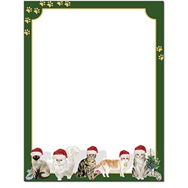 Kitty Cat Christmas Letterhead Laser & Inkjet Printer Paper (25 Sheets)