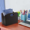 WRINGKIT PU Leather Magazine File Holder, Foldable Magazine Basket with