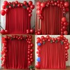 30ft x 10ft Wrinkle Free Red Backdrop Curtains for Parties,