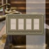 Amerelle Continental Quadruple Rocker Cast Metal Wallplate in Brushed Brass