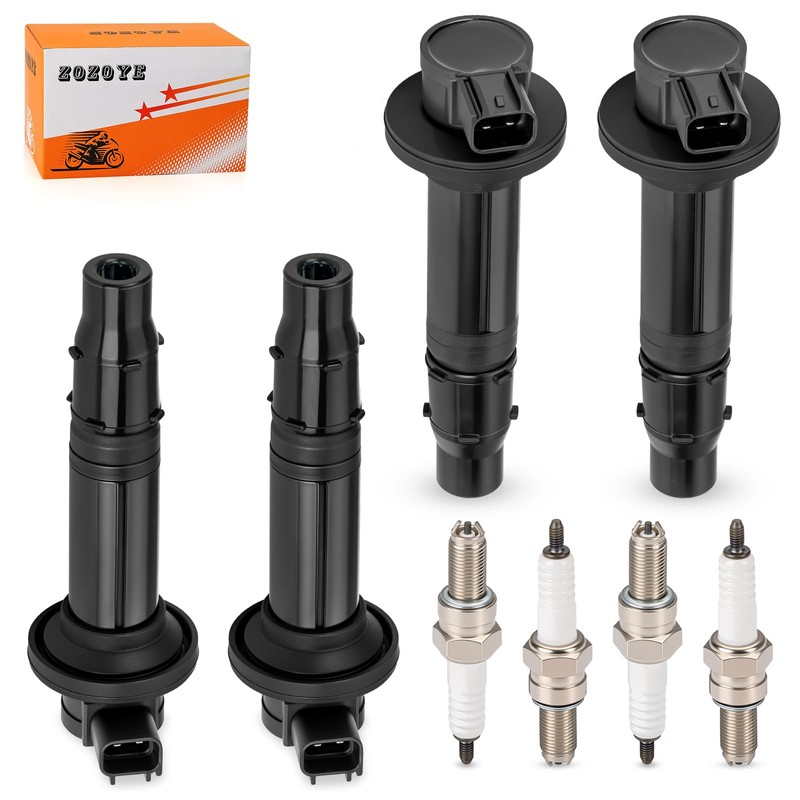 4Pcs Ignition Stick Coils w/Spark Plug For Yamaha YZF-R6 1999-2002