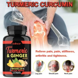 Balincer Turmeric Ginger Supplement Boost Energy Digestion Support Detox Joint Health US