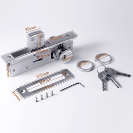 UpjiaFlarish Mortise Lock Cylinder Deadbolt Lock- Commercial Storefront Door Lock Mortise Deadbolt & Double Keyed Cylinder Set Deadbolt Lock 1-1/8" Backset Straight Tongue for Storefront Entry Doors