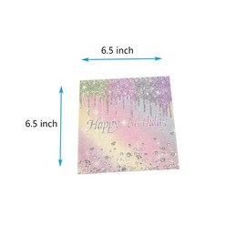 TUIC 40 Pcs Birthday Party Paper Napkins Macaron Diamond Napkin Cocktail Napkins Disposable Hand Towel for Wedding Shower Birthday Supplies(13""), GGX-2402373