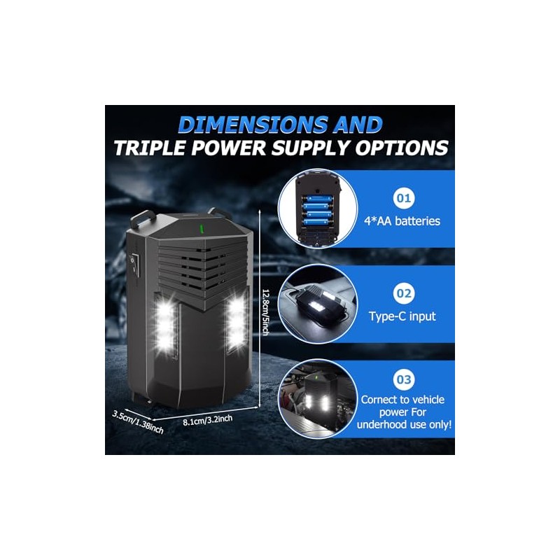 4 Pack Upgraded Rodent Repeller for Cars, 3-in-1 Power Supply