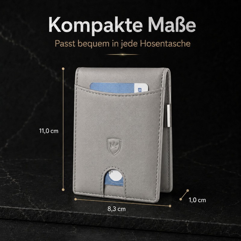 Kronenschein® Premium Men's Wallet with Money Clip, RFID Slim Wallet,