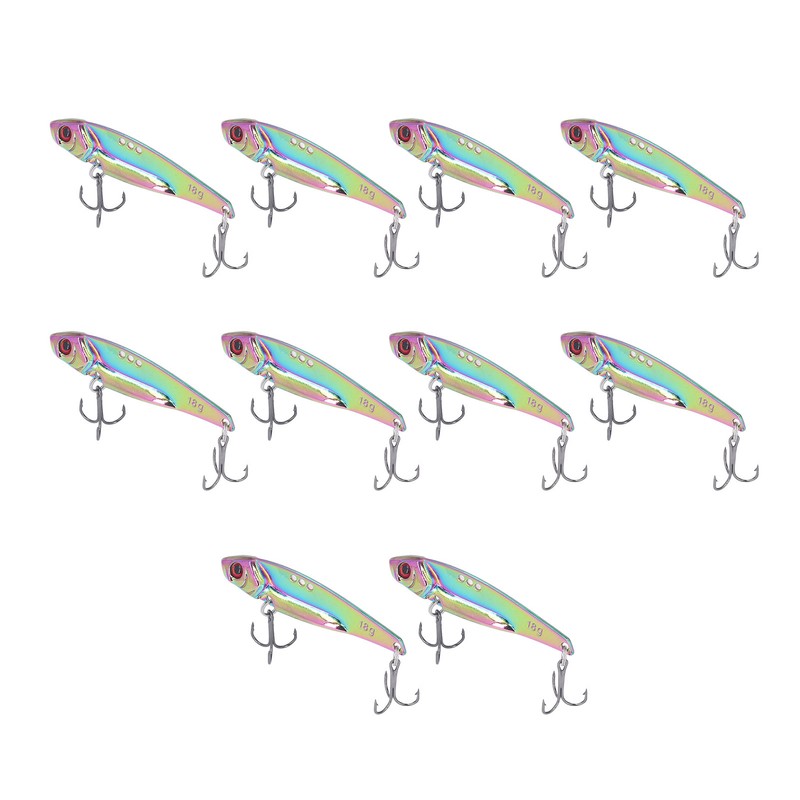 10PCS Fish Shape Artificial Bait High Simulation Aluminum Alloy Fishing