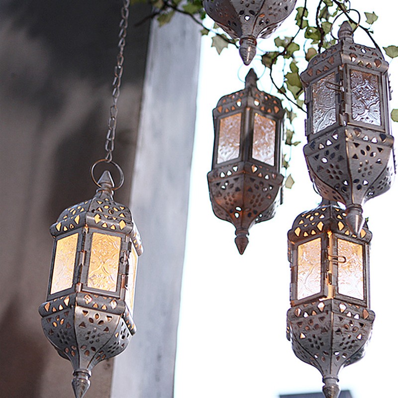 Hanging Candle Lantern Moroccan Chandelier Retro Candle Holder Moroccan Vintage