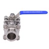 DERNORD 1.5" Sanitary Ball Valve Fits 1.5" Tri-Clamp Clover Stainless