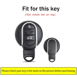 ontto Key Fob Cover Fit for MINI Cooper F54 Clubman F55 F56 F57 F60 Countryman 3 Buttons Vegetable tanned leather Key Case Keychain Keyring Keyless Accessories Brown