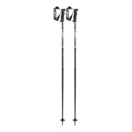 LEKI QNTM Lightweight Aluminum Ski Poles for Alpine Skiing - Black-Llight Anthracite-Neongreen - 120 cm
