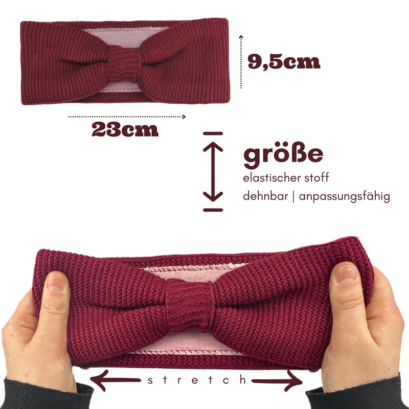 Vanessa & Melissa SB1015 Ladies’ Knitted Bow Headband, Lined with