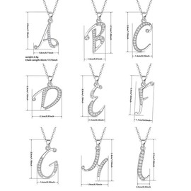 26 Letter Design Pendant Necklace, Rhinestone Decor Necklace for Women for Gift, Fashion All-match Accessories for Daily Wear - Color: Silver, Specification: P