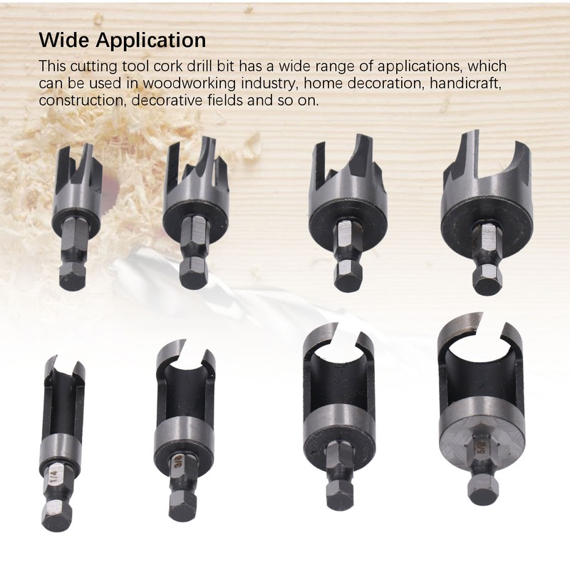 8PCS Set Wood Plug Cutter Drill Bit Hex Shank 4PCS