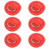 X AUTOHAUX 6pcs 6cm Red D Ring Patch PVC Stainless