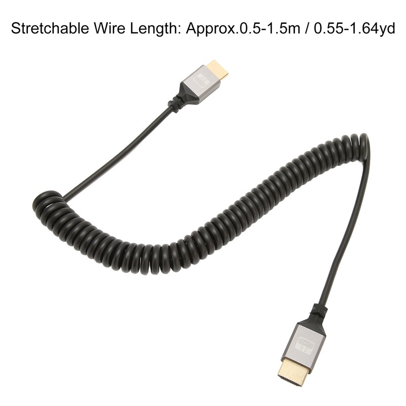 HD Multimedia Interface Coiled Cable High Speed 4K 60Hz Male