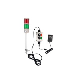 ANDONT 2 Stack Super Bright LED Andon Tower Lights with Buzzer, Off-ON or Flash,16 ft Extension Cord, 6 ft Industrial Adapter, Plug Play Ready