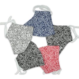 3-Layer Reusable Premium Quality Cotton Fabric Protective Covers (Mix2-5Pack)