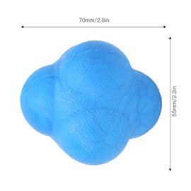 3pcs Reaction Ball, TPR Hex Bounce Reaction Ball Coordination Reflex Exercise Sports Fitness Training Ball (Blue)