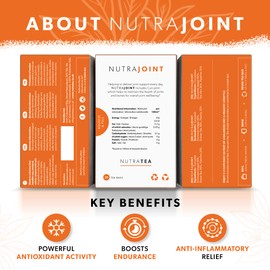 NUTRAJOINT - Joint Care Tea | Joint Pain Tea - Helps Improve Joint Mobility & Flexibility- Includes Turmeric, Green Tea & Black Pepper - 120 Enveloped Tea Bags - by Nutra Tea - Herbal Tea - (6 Pack)