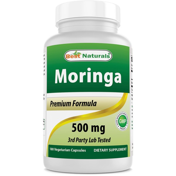 Best Naturals Moringa 500 mg 180 Vegetarian Capsules