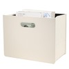 HofferRuffer Leather Newspaper Basket with Handle, Collapsible Magazine Basket Stand,