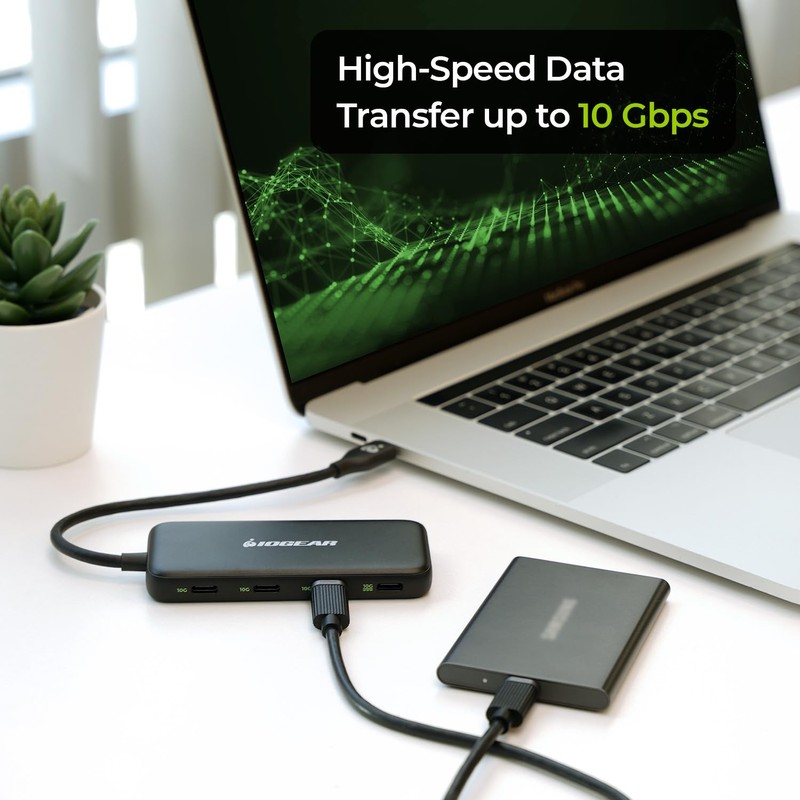 IOGEAR 4 Port USB-C Hub, USB 3.2 Gen 2, 10Gbps,