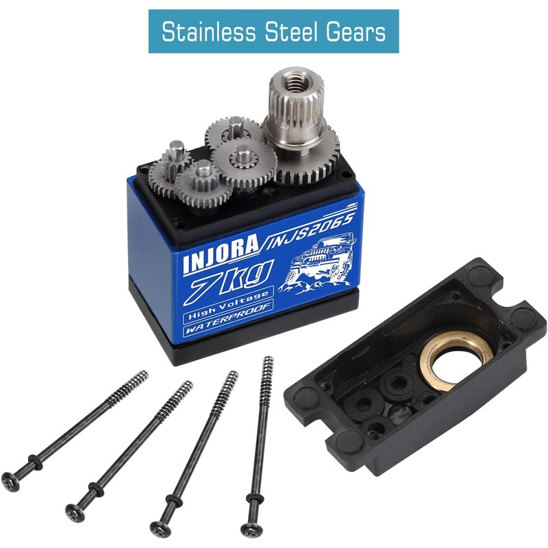 INJORA 7KG Servo INJS2065 with Mount and Servo Horn for