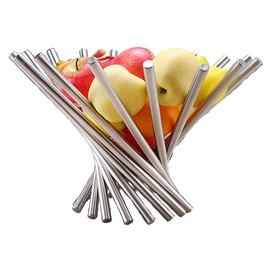 narunaru Stainless Steel Fruit Basket, Foldable, Bowl, Interior