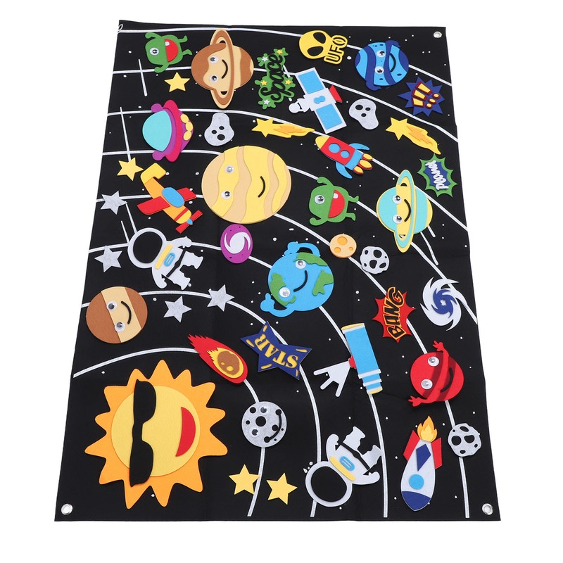 45pcs Outer Space Felt Story Board 3.5in Storytelling Educational DIY