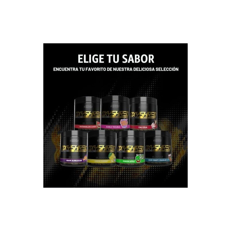 EHPlabs OxyShred Hardcore Polvo termogénico para preentrenamiento para triturar, polvo
