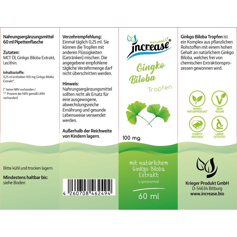 Liposomal Ginkgo Biloba Drops High Dose - (24,000 mg Extract