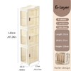 6-Tier Tall Narrow Storage Cabinet, Bathroom Cabinet with Transparent Doors