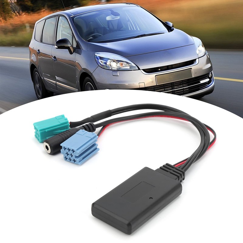 Akozon Bluetooth Car Kit 6-Pin AUX Adapter with Microphone Wiring