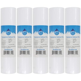 5-Pack Replacement for SpectraPure SP12212 Polypropylene Sediment Filter - Universal 10-inch 5-Micron Cartridge Compatible with SpectraPure MaxCap UHE 100 GPD RO/DI System - Denali Pure Brand