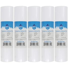 5-Pack Replacement for SpectraPure SP12212 Polypropylene Sediment Filter - Universal 10-inch 5-Micron Cartridge Compatible with SpectraPure MaxCap UHE 100 GPD RO/DI System - Denali Pure Brand