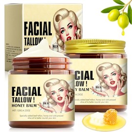 Cebo de Res para la Cara,crema de cebo de res original,Whipped Beef Tallow and Honey Balm,Cuidado de La Piel Profundamente Nutritivo,apto para pieles 