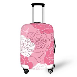 TODIYADDU Line Big Rose Trolley Case Protective Covers All-inclusive Model Stretchable Scratch-resistant Luggage Cover for Travel Box Reusable Dust Cover for Luggage, M