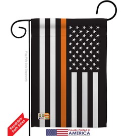 US Thin Orange Line Garden Flag - Pack Armed Forces EMT Paramedic EMS Nurse Emergency Medical Technician Supoort Support Our Troops - House Banner Small Yard Gift Double-Sided 13 X 18.5