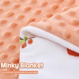 LAT Baby Blanket Winter with Minky 75 x 100 cm - Baby Cuddly Blanket Baby Blanket Newborn Pram Blanket Children's Blanket Birds