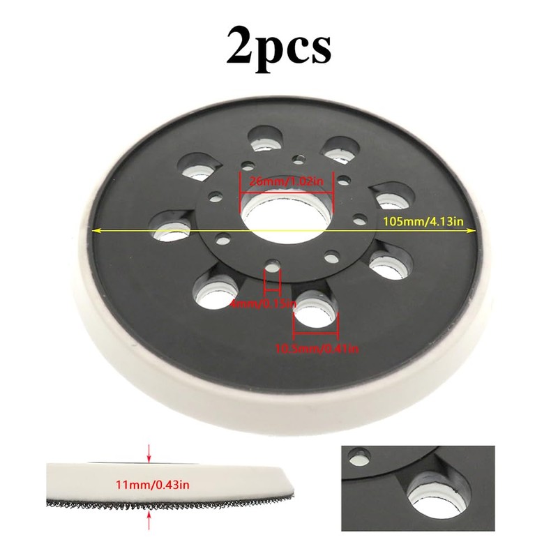 wocpvm 2 Orbital Sander Pads 5inch/123mm Backing Pad 8 Hole