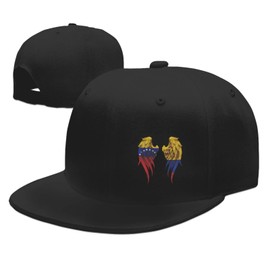 Wings Venezuela and Colombia Flag Snapback Hats for Men Women Adjustable Flat Brim Baseball Cap Flat Bill Fashionable Hip Hop Hat Trucker Hat Black